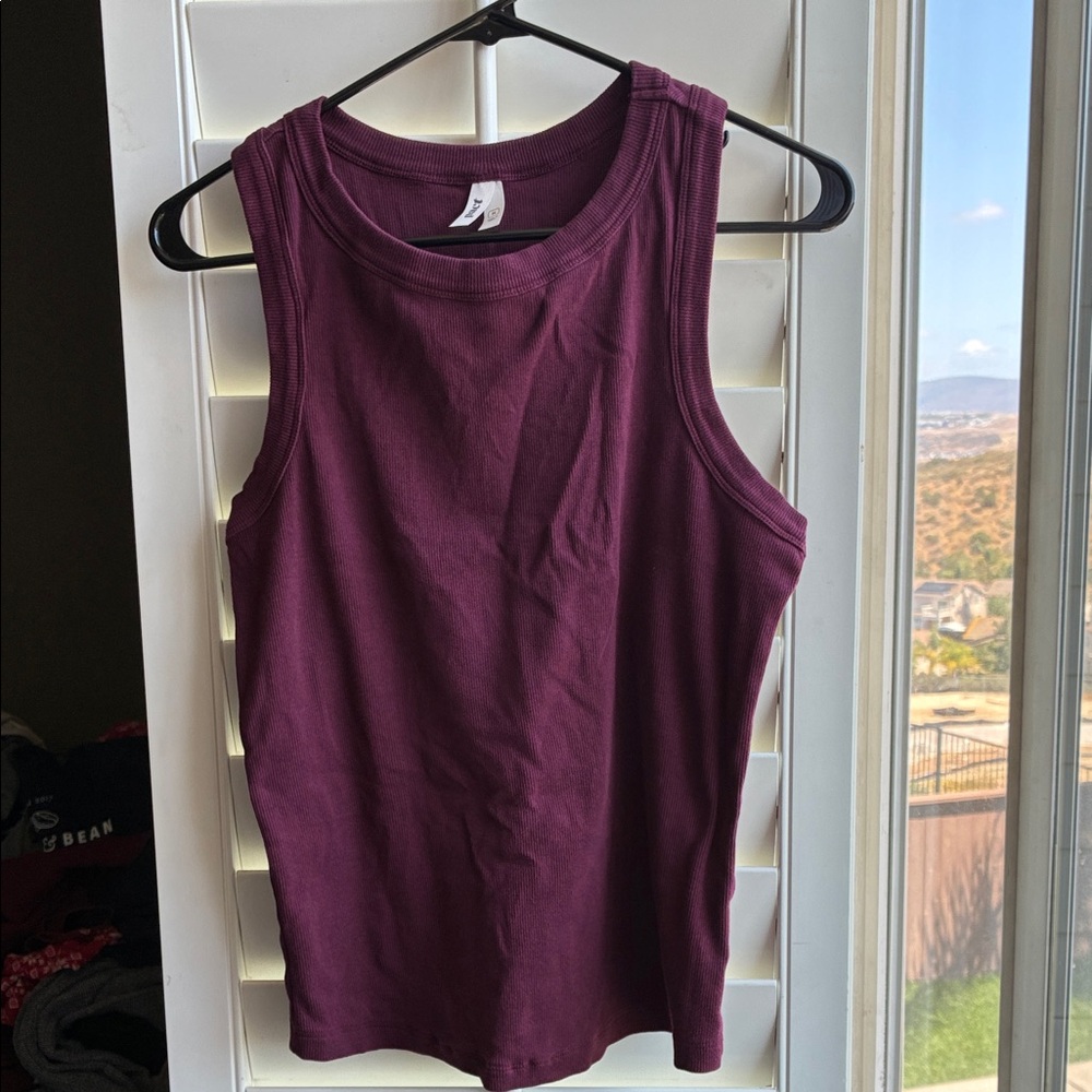 Pact Ribbed Tank Top in Burgundy